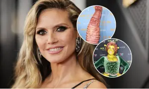 Heidi Klum w stroju Shreka i fragment jej kostiumu z Halloween. Królowa Halloween znów zaskakuje!