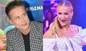 Mężczyzna w kratkę i kobieta w błyszczącej sukience. Czy to Sara Janicka i jej mąż?