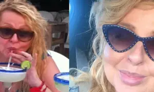 Magda Gessler bez makijażu, w okularach, pije drinka z limonką. Widać jej naturalną urodę.