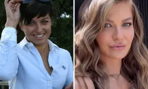 Anna Lewandowska kiedyś i dziś. Na pierwszym zdjęciu młoda Ania z krótkimi włosami i okularami na głowie, na drugim - jej obecny wizerunek.