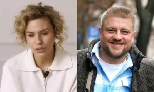 Kobieta z kręconymi włosami i mężczyzna z brodą, być może w kontekście rozstania Tomasza Jakubiak.