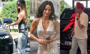 Gwiazdy w swoich autach: czy to własne, czy leasing reklamowy? Trzy ujęcia pokazują celebrytów przy luksusowych samochodach.