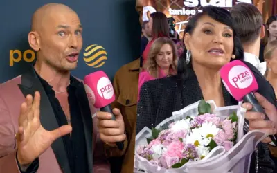 Kto zdradził tajemnicę produkcji największego show tanecznego w Polsce? Dziennikarz z mikrofonem pyta o to gwiazdę.