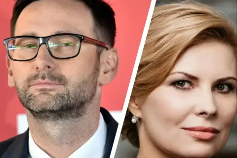 Daniel Obajtek z żoną i dziećmi.