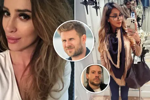 Ewelina Ślotała z mężem i innymi mężczyznami.