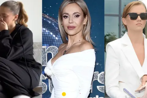Czy poradnik o związkach napisany przez celebrytkę po rozwodzie jest wiarygodny? Trzy kobiety w różnych stylizacjach, jedna płacze, druga pozuje, trzecia w okularach.