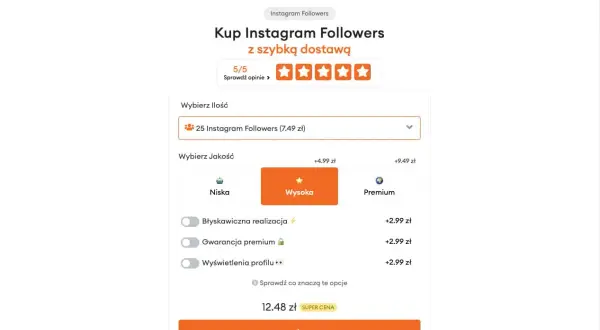 Kto z polskiego internetu kupił obserwujących na dużą skalę? Strona polskielajki.pl oferuje zakup followersów na Instagram.