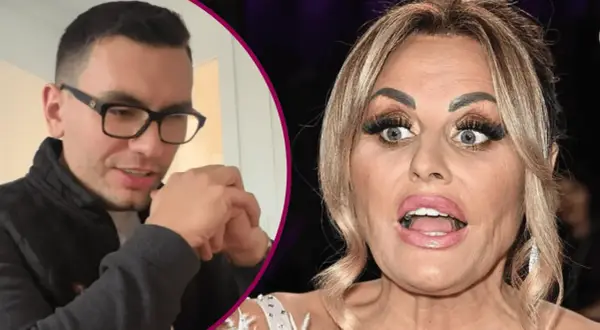 Młody mężczyzna w okularach i kobieta z mocnym makijażem. Czy to on wyjaśnia, dlaczego syn popularnej pary z reality show nie chce występować przed kamerą?
