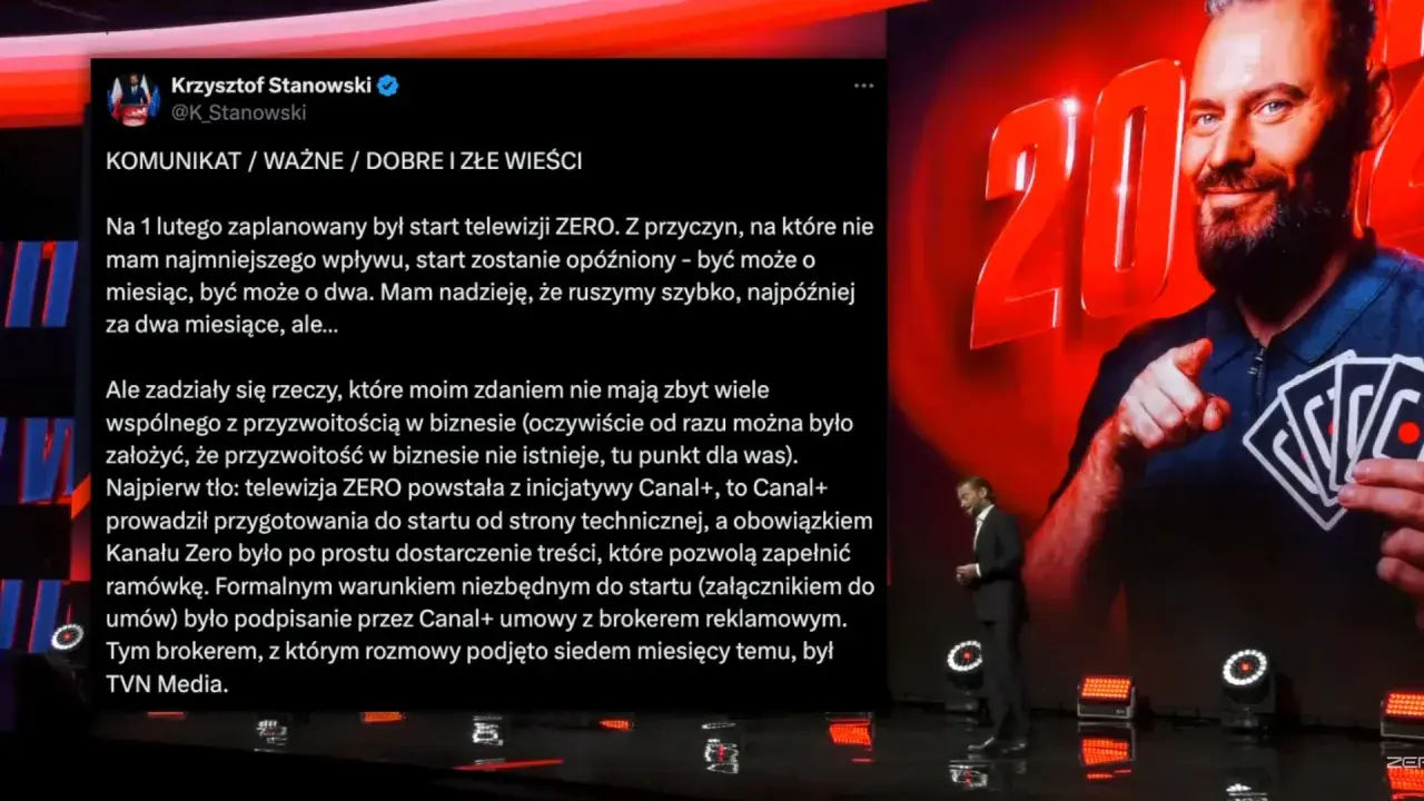 Krzysztof Stanowski ujawnia, kto stoi za nowym tajemniczym projektem największych gwiazd polskiego yt. Telewizja ZERO opóźniona.