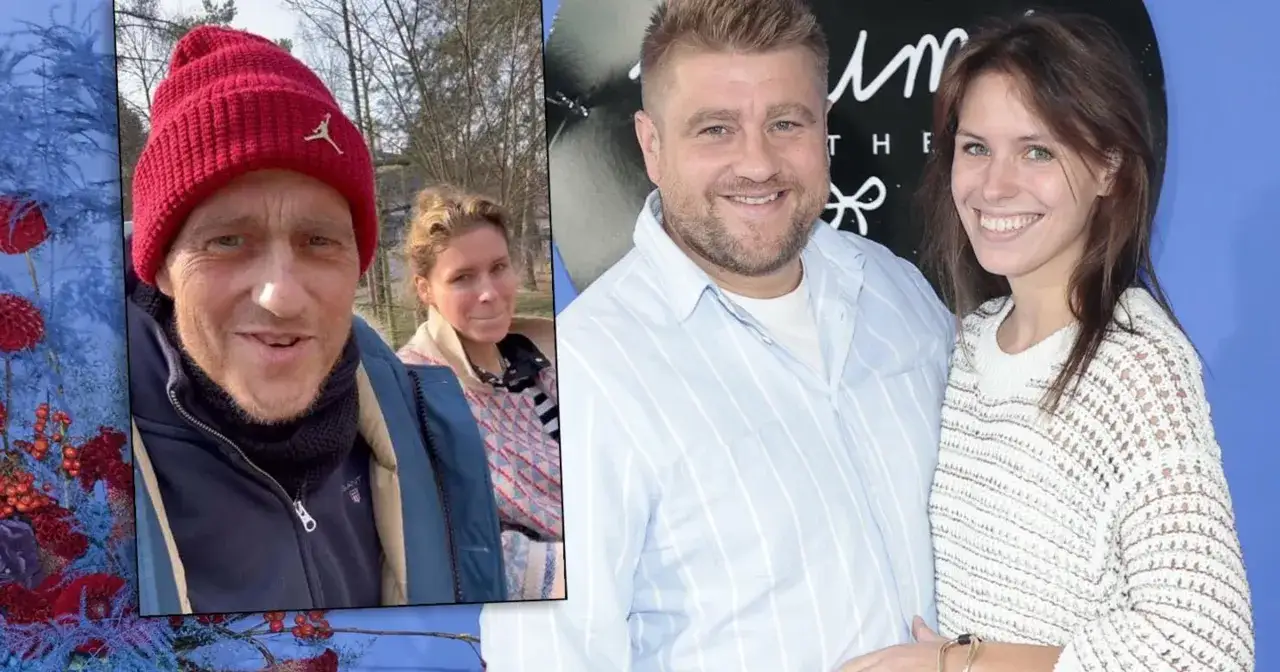 Tomasz Jakubiak rozstanie z ukochaną? Na zdjęciu widać go w czapce i z kobietą w tle, a obok uśmiechnięta para.