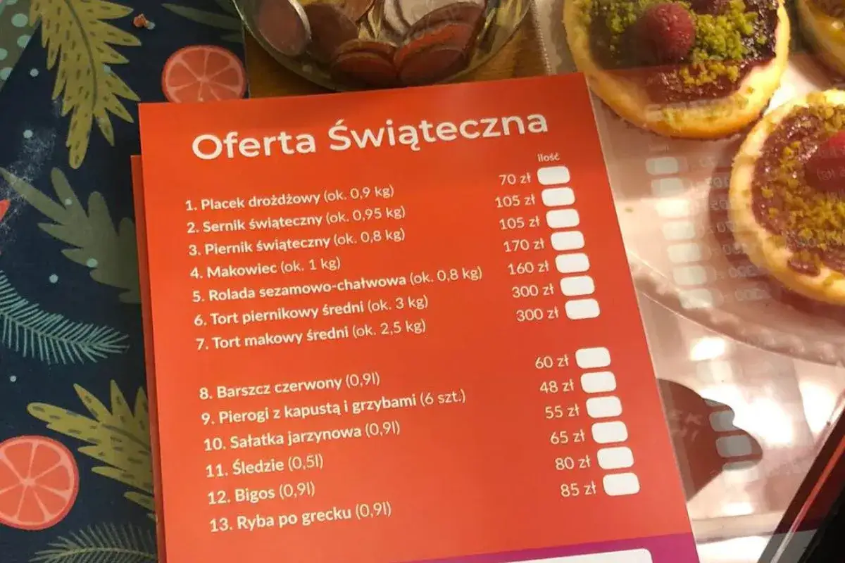 Recenzja śniadania w kawiarni popularnej prezenterki TV. Menu świąteczne z ciastami i daniami.