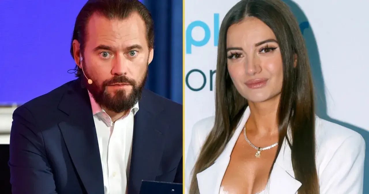 Mężczyzna z brodą i influencerka w białej marynarce. Czy to ona kłamała na temat wykształcenia i pochodzenia?
