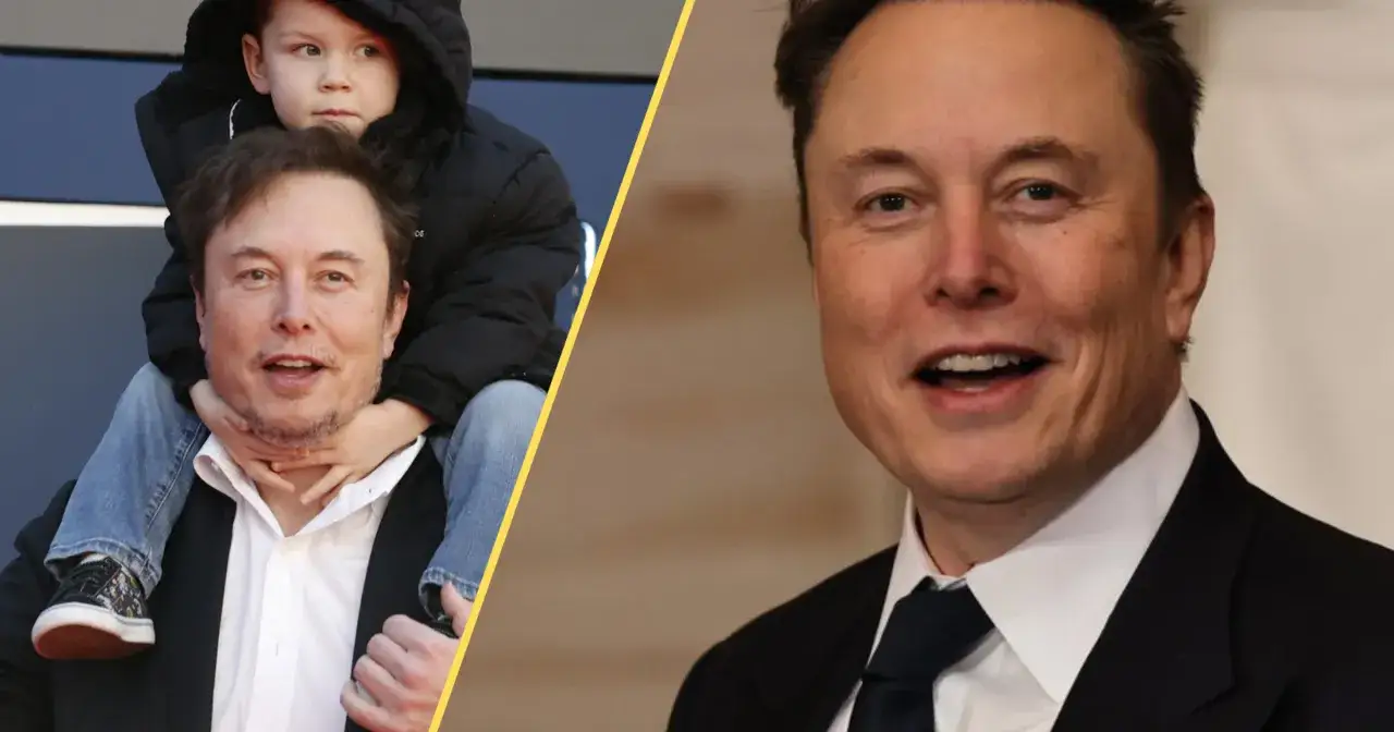 Elon Musk z synem na ramionach. Dzieci Elona Muska często towarzyszą mu publicznie.
