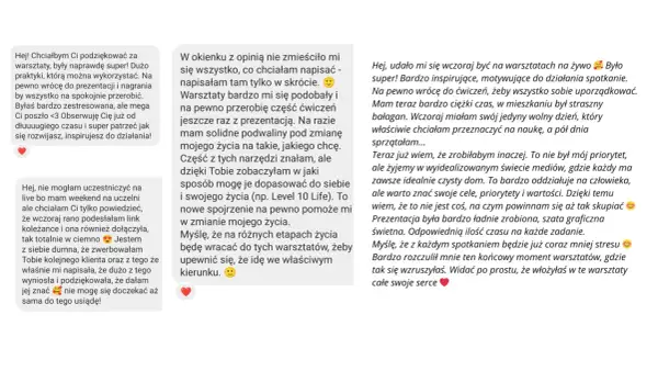 Recenzja warsztatów motywacyjnych byłego sportowca: "Super inspirujące, motywujące do działania spotkanie!".